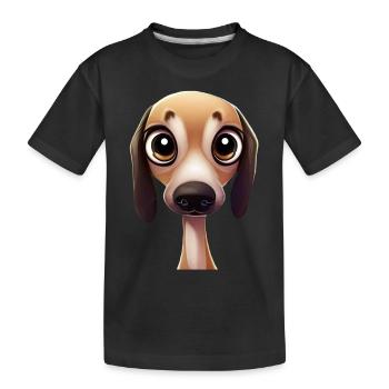 Graceful Greyhound Pose - Kids' Premium Organic T-Shirt - black - Front