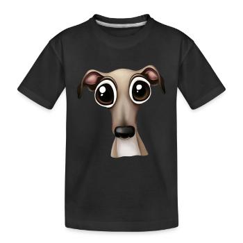 Entzückendes Greyhound-Familiendesign - Kinder Premium Bio T-Shirt - Schwarz - Vorne