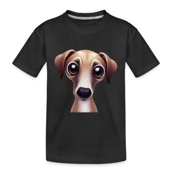 Schlankes und schnelles Greyhound-Artwork - Kinder Premium Bio T-Shirt - Schwarz - Vorne