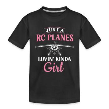 Remote Controlled Airplane Model Airplane - Kids' Premium Organic T-Shirt - black - Front