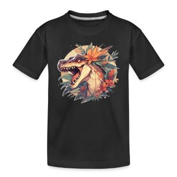 Dinosaurier Trex Dinos Dinosaurus Dino Baby - Kinder Premium Bio T-Shirt - Schwarz - Vorne