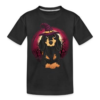 Pet Witches Hat Dogs Gift Halloween Dachshund - Kids' Premium Organic T-Shirt - black - Front