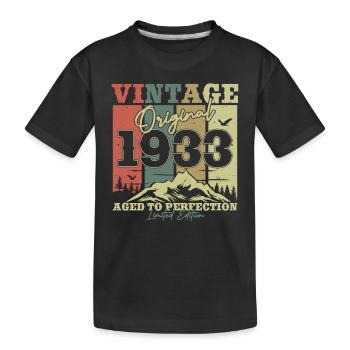 Année d’anniversaire du millésime original 1933 - T-shirt bio Premium Enfant - noir - Devant