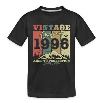 Originally 1996 Vintage Birthday - Kids' Premium Organic T-Shirt - black - Front