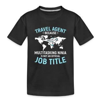Planificateur de vacances Agence de voyages Agence de voyages - T-shirt bio Premium Enfant - noir - Devant
