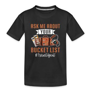 Planificateur de vacances Agence de voyages Agence de voyages - T-shirt bio Premium Enfant - noir - Devant
