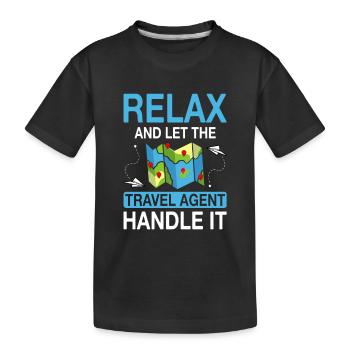 Planificateur de vacances Agence de voyages Agence de voyages - T-shirt bio Premium Enfant - noir - Devant