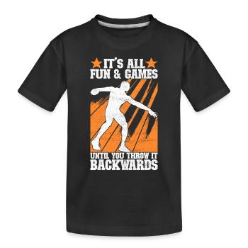 Discus thrower Discus throw - Kids' Premium Organic T-Shirt - black - Front