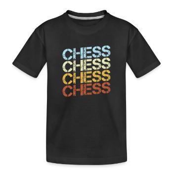 Échecs Rétro - T-shirt bio Premium Enfant - noir - Devant