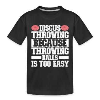 Discus thrower Discus throw - Kids' Premium Organic T-Shirt - black - Front