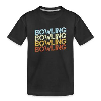 Bowling Retro - Kinder Premium Bio T-Shirt - Schwarz - Vorne