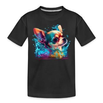 Chihuahua | Schwimmer Schwimmen Wasser Tauchen - Kinder Premium Bio T-Shirt - Schwarz - Vorne