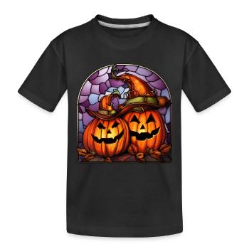 Halloween Stained Glass Stained Glass - Kids' Premium Organic T-Shirt - black - Front