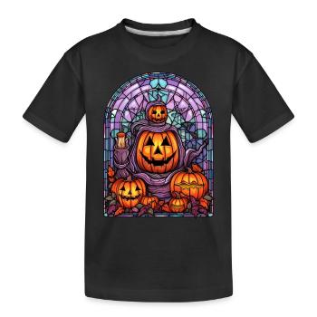Halloween Stained Glass Stained Glass - Kids' Premium Organic T-Shirt - black - Front