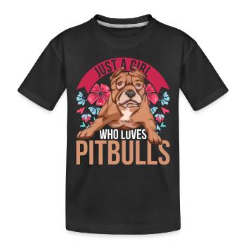 Dogs Dog Lover Girl Gift Pitbull - Kids' Premium Organic T-Shirt - black - Front
