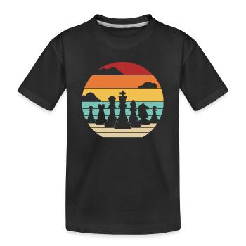 Retro Player Grandmaster Queen Professional Chess - Kids' Premium Organic T-Shirt - black - Front