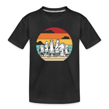 Retro Dame Spieler Großmeister Profi Schach - Kinder Premium Bio T-Shirt - Schwarz - Vorne