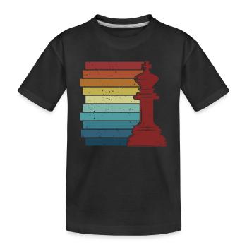 Retro Großmeister Dame Spieler Profi Schach - Kinder Premium Bio T-Shirt - Schwarz - Vorne