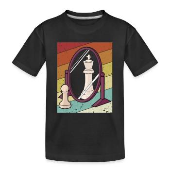 Retro Player Grandmaster Queen Professional Chess - Kids' Premium Organic T-Shirt - black - Front