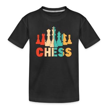 Retro Player Grandmaster Queen Professional Chess - Kids' Premium Organic T-Shirt - black - Front