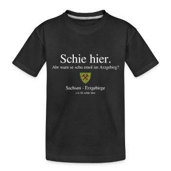 Erzgebirge Schie hier - Kinder Premium Bio T-Shirt - Schwarz - Vorne
