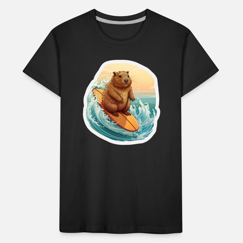 Capybara Surfer Kinder Premium Bio T-Shirt