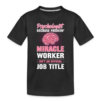 Psychologist Official Job Title Psychology Psych - Kids' Premium Organic T-Shirt - black - Front