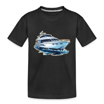 Yacht Bateau à moteur - T-shirt bio Premium Enfant - noir - Devant