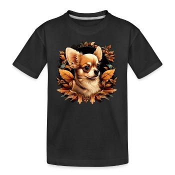 Chihuahua | Jour de l'Action de grâce Fermier - T-shirt bio Premium Enfant - noir - Devant