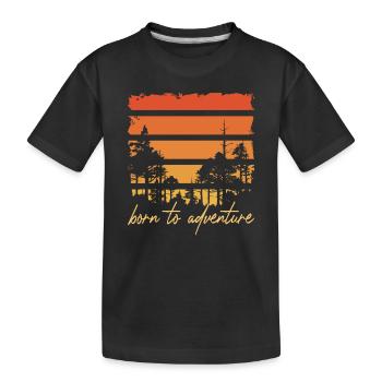 Born To Adventure Adventure Camp Nature Camper Team - Kids' Premium Organic T-Shirt - black - Front