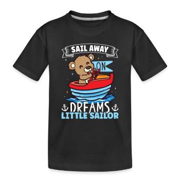 Bateau papa Capitaine Pontoon Sailor Croisière - T-shirt bio Premium Enfant - noir - Devant
