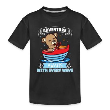 Bateau papa Capitaine Pontoon Sailor Croisière - T-shirt bio Premium Enfant - noir - Devant