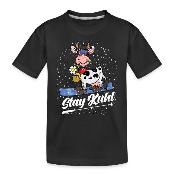 Stay Kuhl Skiing - Kinder Premium Bio T-Shirt - Schwarz - Vorne