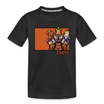 Chess Doodle Chinesischer Hanzi-Dame-Spieler - Kinder Premium Bio T-Shirt - Schwarz - Vorne