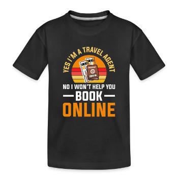 Planificateur de vacances Agence de voyages Agence de voyages - T-shirt bio Premium Enfant - noir - Devant