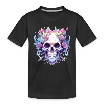 Skull Skull Skull Skeleton Bone - Kids' Premium Organic T-Shirt - black - Front