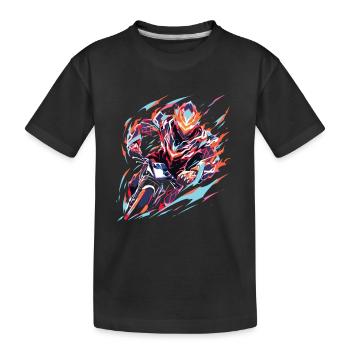 Motorrad Motorradfahrer Moped Supermoto - Kinder Premium Bio T-Shirt - Schwarz - Vorne