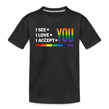 LGBTQ Menschenrechte Gleichberechtigung Stolz - Kinder Premium Bio T-Shirt - Schwarz - Vorne