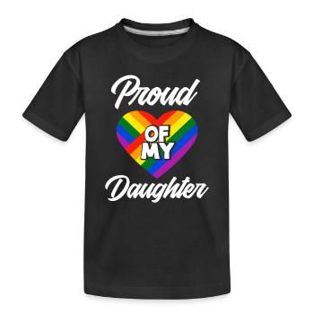 Stolz Auf Meine Tochter LGBTQ Regenbogenfahne - Kinder Premium Bio T-Shirt - Schwarz - Vorne