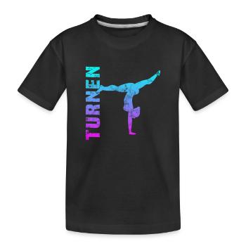 Turnen - Kinder Premium Bio T-Shirt - Schwarz - Vorne