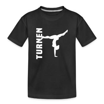 Turnen - Kinder Premium Bio T-Shirt - Schwarz - Vorne