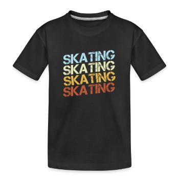 Skating Retro - Kinder Premium Bio T-Shirt - Schwarz - Vorne