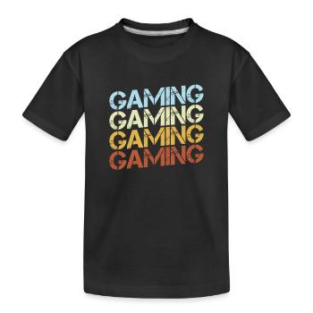 Gaming Retro - Kids' Premium Organic T-Shirt - black - Front