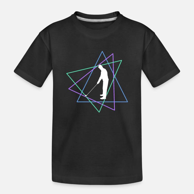 Golf - Kinder Premium Bio T-Shirt - Schwarz