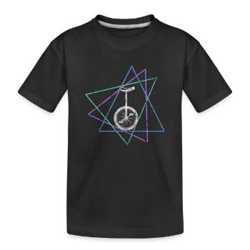 Einrad - Kinder Premium Bio T-Shirt - Schwarz - Vorne