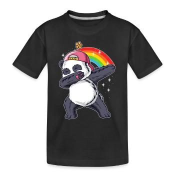 Dabbing Panda Panda Bär Freund Liebhaber Großer Panda - Kinder Premium Bio T-Shirt - Schwarz - Vorne