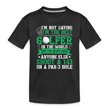 Golfer Lustiges Golfen - Kinder Premium Bio T-Shirt - Schwarz - Vorne