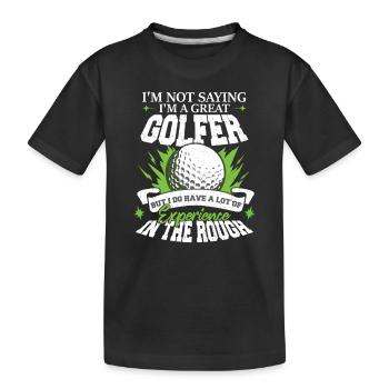 Je suis un grand golfeur - T-shirt bio Premium Enfant - noir - Devant