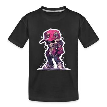Totenkopf - Kinder Premium Bio T-Shirt - Schwarz - Vorne