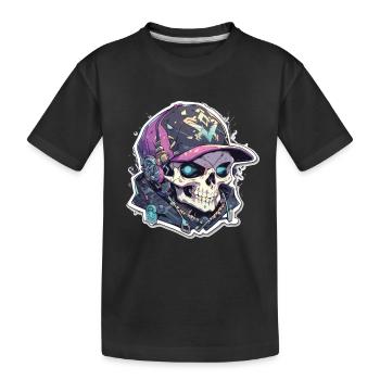 Totenkopf - Kinder Premium Bio T-Shirt - Schwarz - Vorne